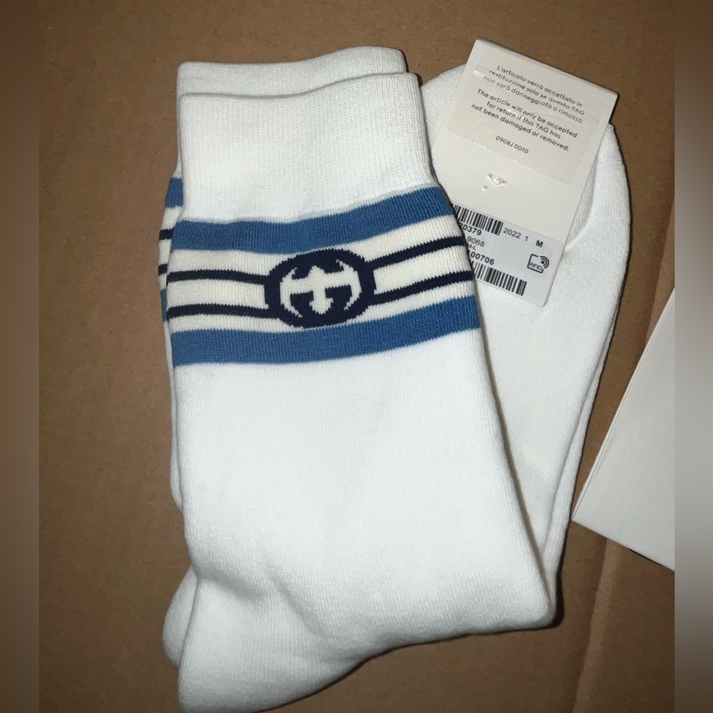 Authentic Gucci  Interlocking G stripe Socks size M